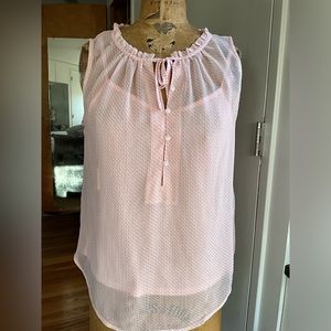 Liz Claiborne ruffled neck sleeveless blouse with matching cami, S MSRP $49